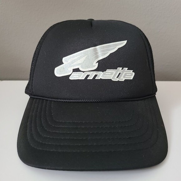 Vtg ARNETTE Sunglasses Cap Script Logo Mesh Foam Snap Back Trucker Baseball Hat - Picture 1 of 8